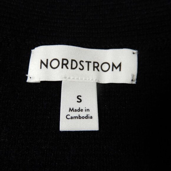 NORDSTROM Wool Cashmere V-Neck Cardigan Sweater Size S Black NEW $169 - Picture 8 of 10
